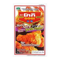 Gogi Crispy Fried Flour Two in One, Hot & Spicy and Garlic Pepper Flavor, 216 g.