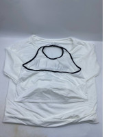 Women's white long-sleeved V-neck shirt and white tank top