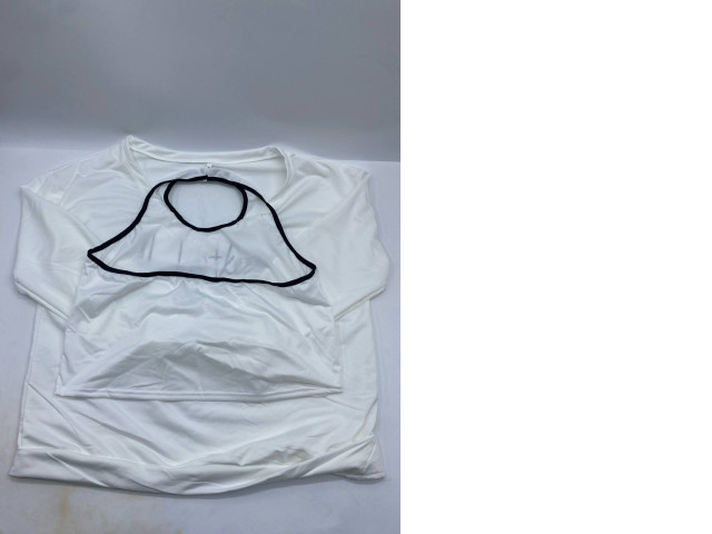 Women's white long-sleeved V-neck shirt and white tank top Women's white long-sleeved V-neck shirt and white tank top