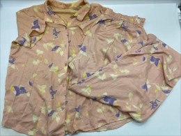 Pink patterned shirt and pants pajamas