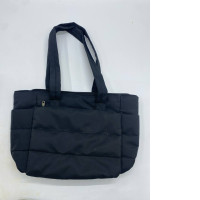 Black Errya Nylon Quilted Puffy Tote Bag