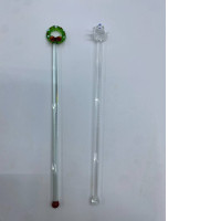 Set of 2 Glass Christmas glass stirrer, teapot Set of 2 Glass Christmas glass stirrer, teapot