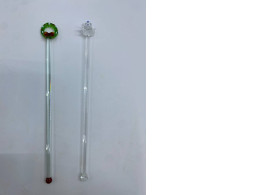 Set of 2 Glass Christmas glass stirrer, teapot 