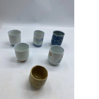 Set of 6 Glass, tall Japanese glass for hot tea