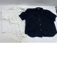 Set of 2 Women's short-sleeved shirts, white and black 