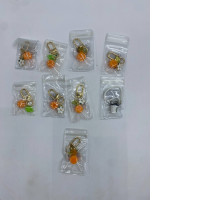 Set of 9 Orange and glass keychain