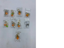 Set of 9 Orange and glass keychain