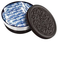 Oreo cookies in a tin
