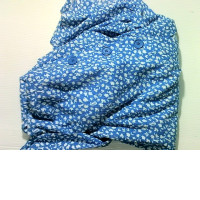 blue dress with a floral print