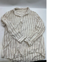 White long-sleeved shirt with red stripes