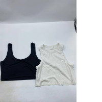 Set of 2 White and black tank tops
