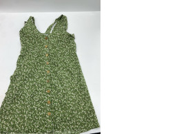 Women's green floral pattern short dress