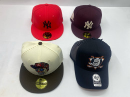 Set of  4 Brand Anaheim Ducks NHL Mesh '47 Offside Black A-Frame Trucker baseball cap. 