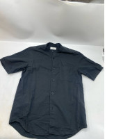 Uniqlo Black short-sleeved Chinese collar shirt 