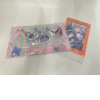 Set of anime postcard and keychains