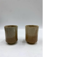 Set of 2 Glass: Tall Japanese tea glass, light brown Set of 2 Glass: Tall Japanese tea glass, light brown