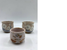 Set of 2 Glass Japanese Pottery Tea Ceremony Bowl 