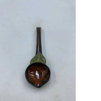 Glass, dark brown coffee spoon Glass, dark brown coffee spoon