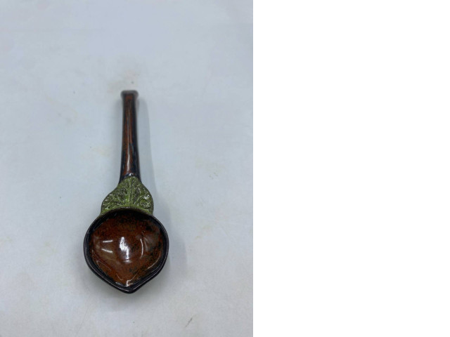 Glass, dark brown coffee spoon Glass, dark brown coffee spoon