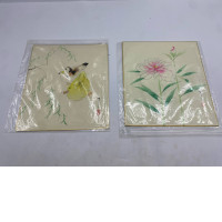 Set of 2 Watercolor print or drawing on paper by Peruvian artist Guillermo Zuñiga.