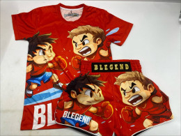 BLEGEND  Children's boxing training shirt and red children's boxing shorts
