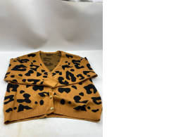 Janice Brown Cheetah Print Button Up Cardigan Womens