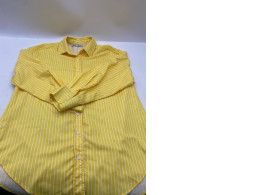 Yellow long-sleeved shirt with white stripes