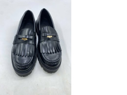 H&M fringe-trimmed loafers in black with a chunky sole. 