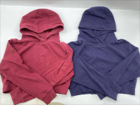 Set of 2 Women's red and blue long-sleeved hooded sweatshirt 