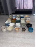 a large set of decorative mugs for the tea ceremony number two