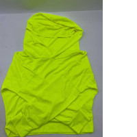 Women's yellow hooded workout top