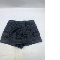 Women's black faux leather shorts