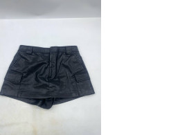 Women's black faux leather shorts