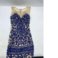 Cream colored evening dress with blue beading Cream colored evening dress with blue beading