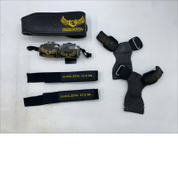 Set of 5 Gold's Gym weightlifting equipment, specifically the Gold's Gym Power Grip Pro and wrist straps. 