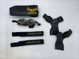 Set of 5 Gold's Gym weightlifting equipment, specifically the Gold's Gym Power Grip Pro and wrist straps. 