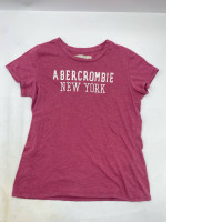 Red short-sleeved round neck T-shirt for girls