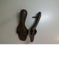 Brown satin ladies shoes