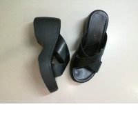 Black open toe high platform shoes Black open toe high platform shoes