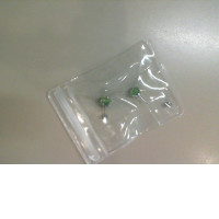 Stud earrings with a green stone