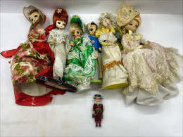 Set of 7 Vintage Bradley Collectible Dolls 