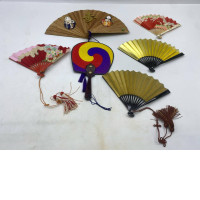 Set of 6 Vintage Japanese handheld fan 