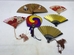 Set of 6 Vintage Japanese handheld fan 