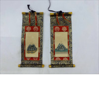 Set of 2 Japanese scroll painting 