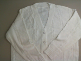 White button-down sweater
