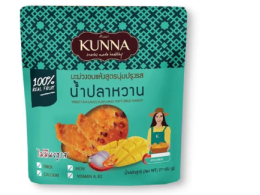 Golden dried mango, soft texture, seasoned with sweet fish sauce, 27 grams