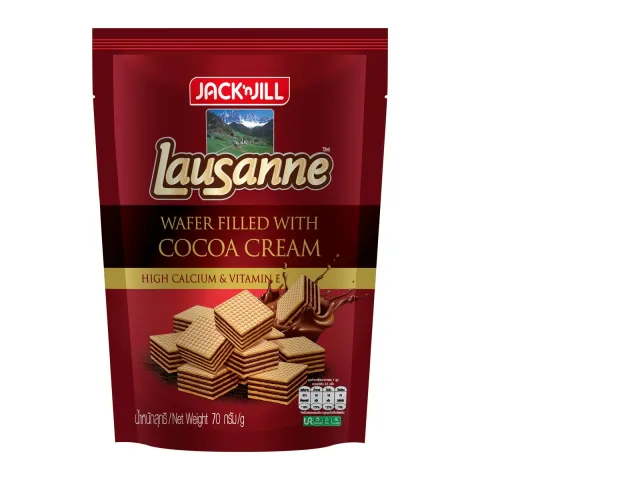 Lausanne wafers filled with cocoa cream, 70 g. Lausanne wafers filled with cocoa cream, 70 g.