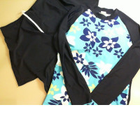 Women's swimsuit, pants and long-sleeved jacket