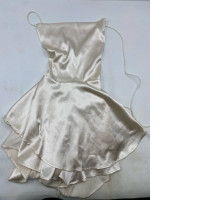 Women's bronze strapless short skirt dress