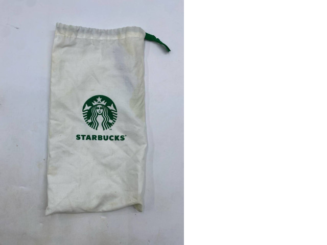 white Starbucks dust bag. white Starbucks dust bag.